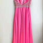 Vienna Prom Dress Pink with Silver Rhinestones Size 2 Photo 4
