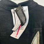 Women With Control Western Embelllished Fringe Black Denim Jacket Size 2x Photo 8