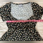 Urban Outfitters Black w/ White & Yellow Floral Details Short Sleeved Romper -XS Photo 6