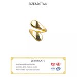 Boutique NEW Yellow Gold S925 Water Drop Open‎ Wrap Band Ring, Adjustable Photo 14