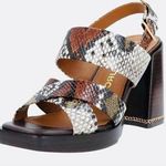 Tory Burch  Slingback snakeskin embossed leather sandal Photo 0