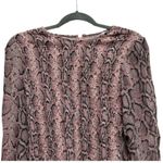 Tyler Boe Peplum Top Pink Snake Print Size Small Long Sleeve Women Shirt Photo 1