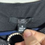 MSK Evening Jersey Trapeze Black Dress silver shimmer crystal ring accent Size S Photo 6