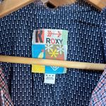 Roxy  Navy Blue Orange Plaid Hooded Jacket Size Medium Photo 1