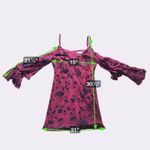 Honey Belle Velvet Burnout Cold Shoulder Mini Dress Small Red Ruffle Sleeve Whimsigoth Fairy Photo 7