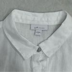 J.Jill Love Linen Womens L collared Blouse top popover Roll Up Sleeves w/pockets Photo 3