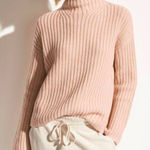 Vince Wool/Cashmere Blend Light Pink Turtleneck Sweater Tight Neck Long Sleeve M Size M Photo 0
