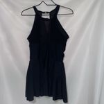 HOLIPICK WO SIZE LARGE BLACK MESH SHEER INSET RUCHED MIDDLE ONE PIECE SWIMSUIT Photo 9
