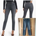 Good American  Good Legs Exposed Button Frayed Ankle Cigarette Jeans‎ size 6/28​ Photo 1