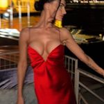 ZARA  maxi Red Evening Dress corset satin midi wedding party cocktail  Photo 1