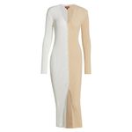 STAUD Women's Shoko Beige Ivory Rib Knit Sweater Dress Size XS NEW NWOT Tan Photo 4