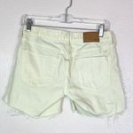 Madewell Light Yellow-Green Low Rise Distressed Denim Cutoff Shorts Photo 1
