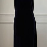 Jump Vintage 90s  Stretchy Sapphire Blue Velvet Column Dress XS S Photo 0