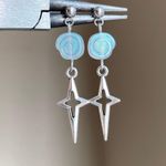 Handmade quality Czech glass snail shell beads & sparkle star dangle earrings 🌀⭐️💦 Photo 1