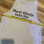 Aerie Offline “Most Likely Late For Something” Grey Graphic Tank S Photo 2