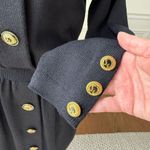 St John Collection Marie Gray Black Santana Knit Button Front Dress 6 Photo 4