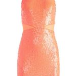 Alice + Olivia  Cara Sequined Mesh Bodycon Dress in Bright Coral Size 2 NWT $550 Photo 1