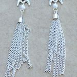 Silver Tone White Pearl Starfish Beach Tassel Drop Photo 1