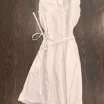 Theory White Sleeveless Sundress with Notched Collar Photo 0
