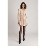 Sabina Musayev Adi Pearl Blush Metallic Pleated Mini Dress Size L Gold Size L Photo 12