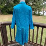 Vintage Top Dress Size XL Blue Long Made in USA Accordion Back Pleat Y2K RARE Blue Photo 10