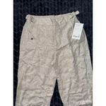 Athleta Women's Voyager Linen Pants Undyed Beige Elastic Adjustable Waist Sz 6 T Photo 1