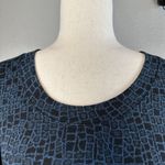 Cut Loose Womens 3/4 Sleeve Scoop Neck Dress Size M Blue Black Jersey Knit Size M Photo 2