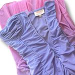 Rococo Sand Purple Pink Ombre Strapless Ruched Maxi Dress S Photo 3