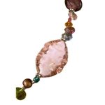 Premier Designs Vintage Glass Beads Pearls Ruffle Edge Pink Purple Adj 14" + 3" Photo 3