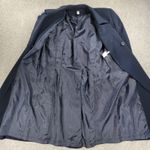 FIRST Dress Coat Womens 16 Navy Double Breasted Vented Trench Career Evening Blue Size 14 Photo 7