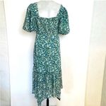 ASTR Floral Green Midi Dress Asymmetrical Ballon sleeve size XL Revolve NEW Photo 5
