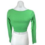 ZARA  Green Rib Knit Long Sleeve Button Front Crop Cardigan Sweater Top Size XS/S Photo 1
