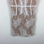 For Love & Lemons  Cheyenne Nude Lace Bodice Corset Mini Dress Ivory Small Photo 9
