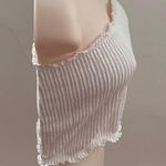 Bozzolo Y2K Stretch White Ribbed Cropped Tube Top, size S/M Photo 6