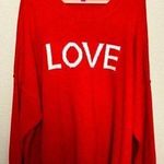 Vince Camuto Valentine’s Day Love Red Crewneck Slouch Sweater XXL Photo 0