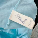 Vintage Springmaid 60s Nightgown Robe Size L Blue Short Sleeve Ruffle New Size L Photo 4