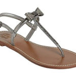 Tory Burch  Bryn Silver‎ Pave Bow Thong Sandal SIze 7.5 Photo 0