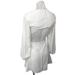 White Fox Boutique White Fox White Twist Knot Front Cutout Long Sleeve Mini Fit & Flare Dress Sz XS Photo 3