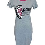 Superdry Gray Logo Ringer T-shirt Dress Size 6 Short Sleeve Y2K Bodycon Rare Photo 0