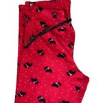Croft & Barrow  plush pj set with black top and red pants with dog design Photo 2