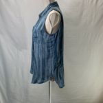 Rock & Republic Blue Striped Tie Dye Button Up Collared Tank Top Size Large Photo 3
