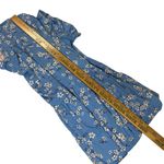 BISHUIGE Blue and White Ditsy Floral Print Dress Womens SZ 6XL Maxi Soft Photo 6