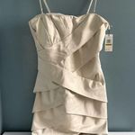 Calvin Klein Tiered Sheath Satin Dress Photo 0