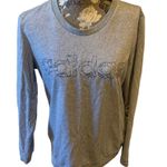 Adidas Gray Long Sleeve Logo T-shirt size medium Photo 0