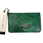 Aimee Kestenberg  Emerald Snakeskin  Sammy Bifold Card Holder NWT Photo 0