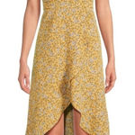 No Boundaries  Hi-Low Sundress Ditsy Floral Print Dress Gold Juniors XXL 19 Photo 0