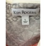 kim rogers  Womens Size‎ L Pink Gray Striped Knit Long Sleeve Sweater Photo 2