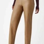 Spanx NWT Regular Pants Leather Like Slim Straight in toffee faux leather Photo 3