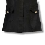 Old Navy Y2K Black Collared Cotton Lightweight Hidden Buttons Trench Coat Med Photo 5