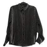 Active USA Women’s Striped Button-Down Shirt Size M Photo 0